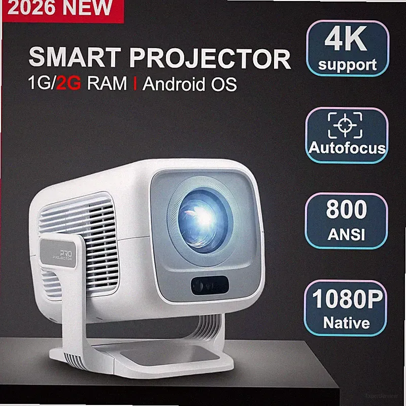 4K Beamer Android Native 1080P 600 ANSI Tragbar Autofokus Heimkino