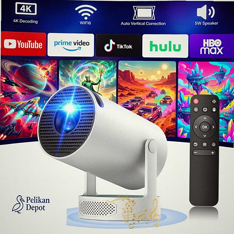 4K Beamer mit Lautsprecher WiFi Bluetooth 220 Rotation Keystone Korrektur