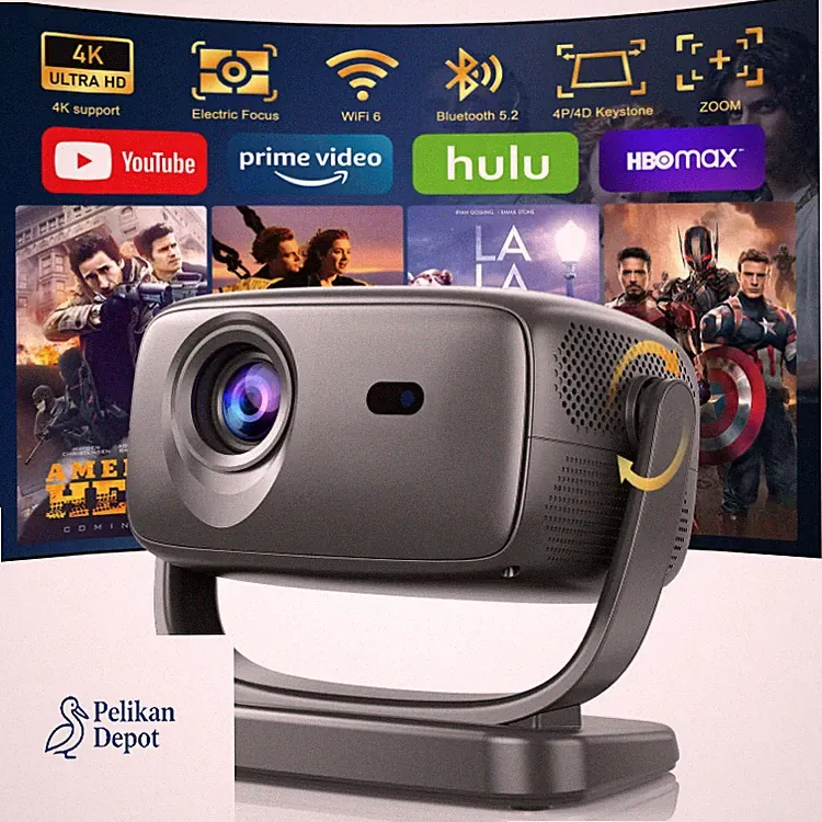 4K Beamer mit WiFi 6 und Bluetooth 5.2 26000 Lumen