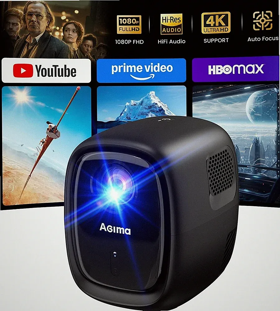 4K Beamer tragbar WLAN HDMI 350 ANSI Lumen Auto Screen Alignment 1080p, HDR10