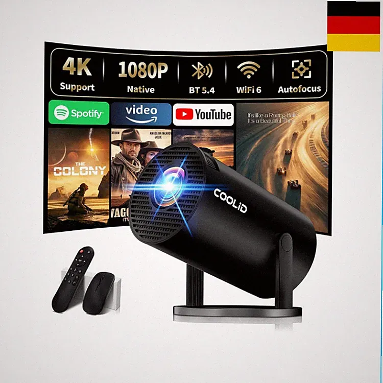 4K Beamer Tragbarer Projektor 5G WiFi 6 Bluetooth 5.4