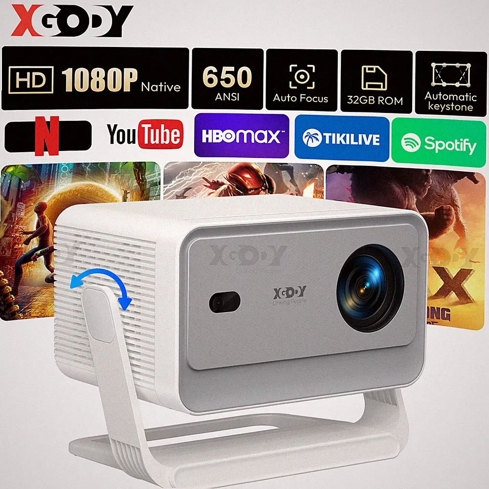4K Beamer True 1080P LED Projektor Heimkino WiFi Bluetooth Android mit Leinwände