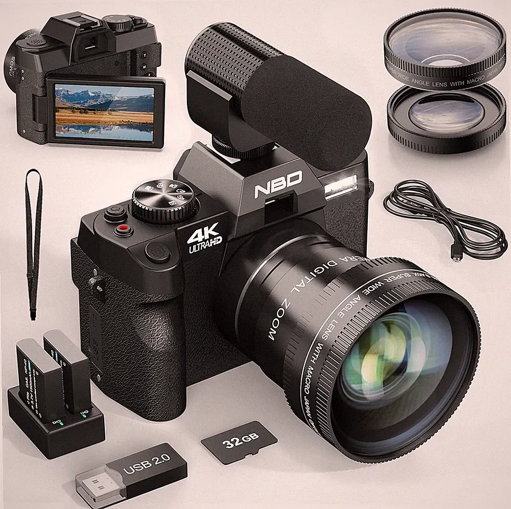 4K Digitalkamera 48MP 16X Videokamera Autofokus WiFi&App Steuerung für YouTube
