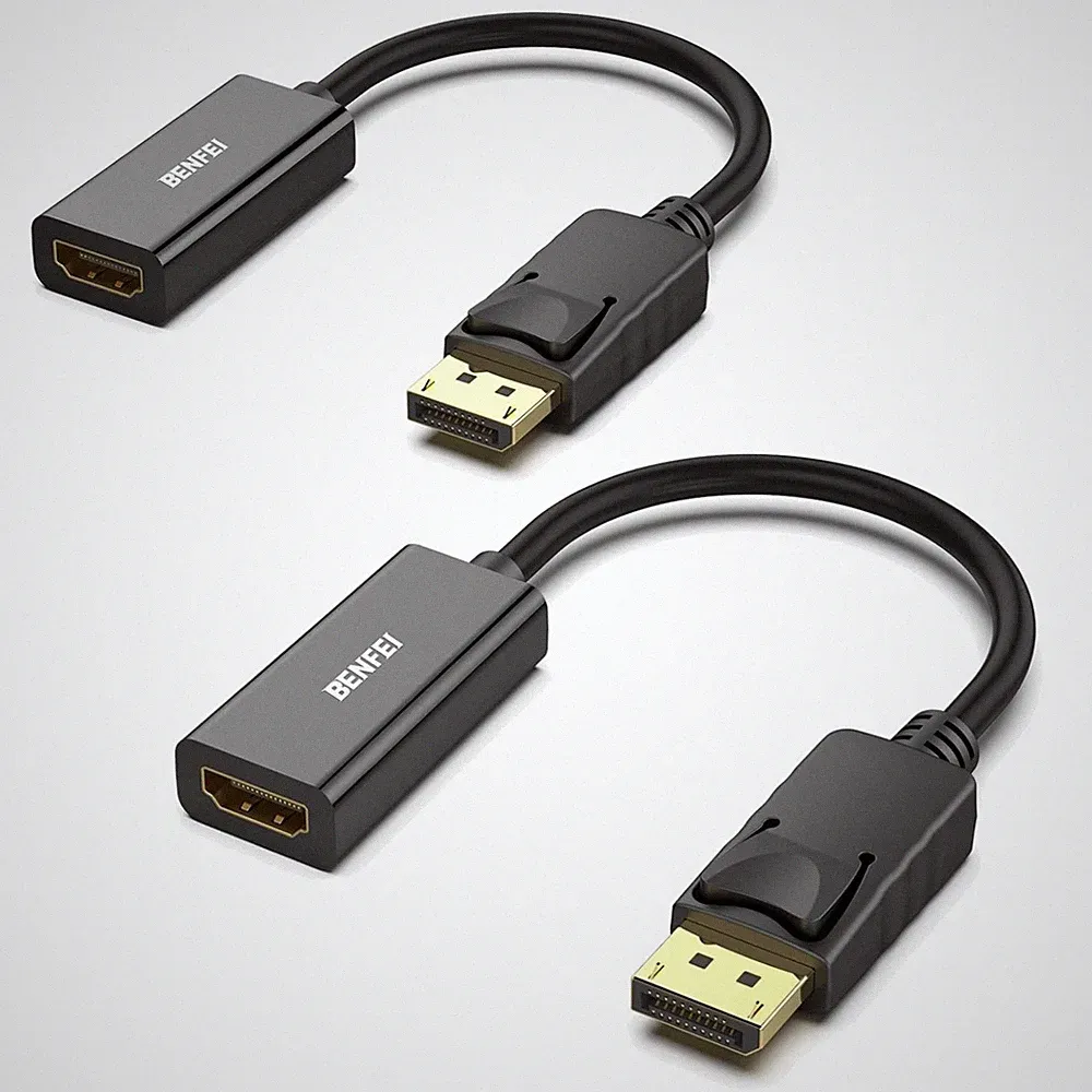 4K DisplayPort auf HDMI Adapter 2 Stück Unidirektional Monitor Projektor Kabel