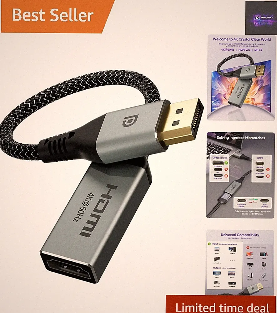4K DisplayPort auf HDMI Adapter - Atemberaubender 1080p@120Hz Konverter für alle Geräte
