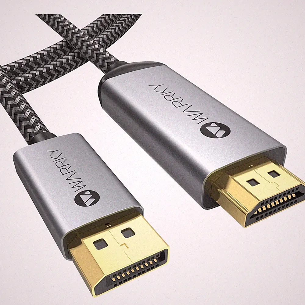 4K DisplayPort auf HDMI Kabel USB C Kabel Geflochten Kabel für Laptop Monitor...