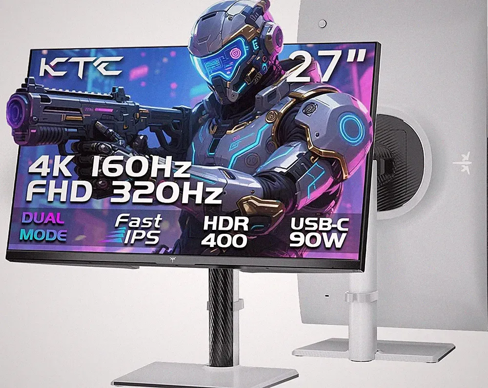 4K Gaming Monitor 27 Zoll Dualmode 160Hz 320Hz KVM USB Bildschirm PC Zocker Hub