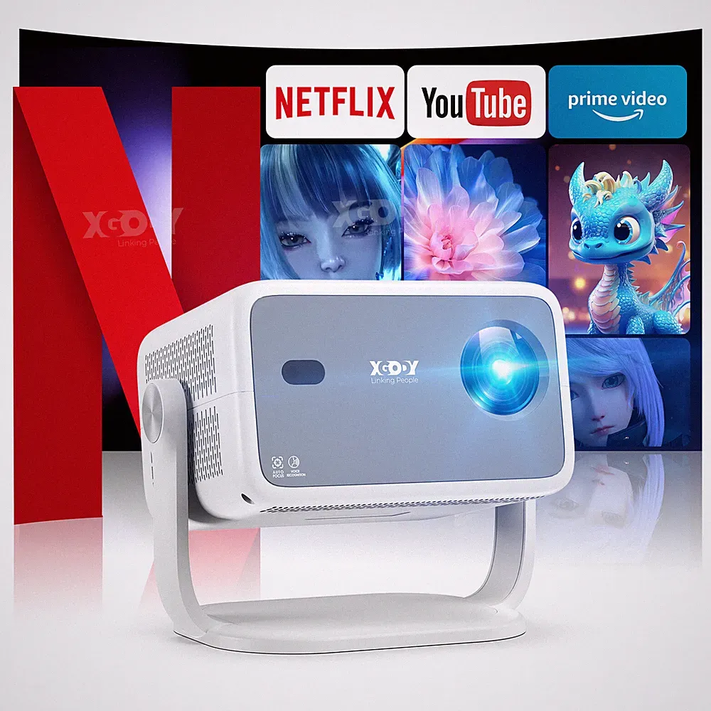 4K HD Netflix Projektor Bluetooth Wifi Heim-/Bürokino HDMI 1080P Beamer 500ANSI