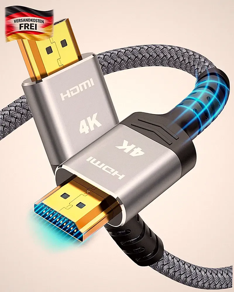4K HDMI Kabel 6m mit Ethernet und ARC für Heimkino, Spiele und Digital Signage