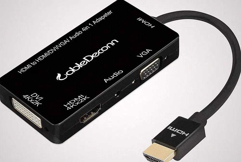 4K HDMI VGA DVI Adapter 4-in-1 Multiport Konverter