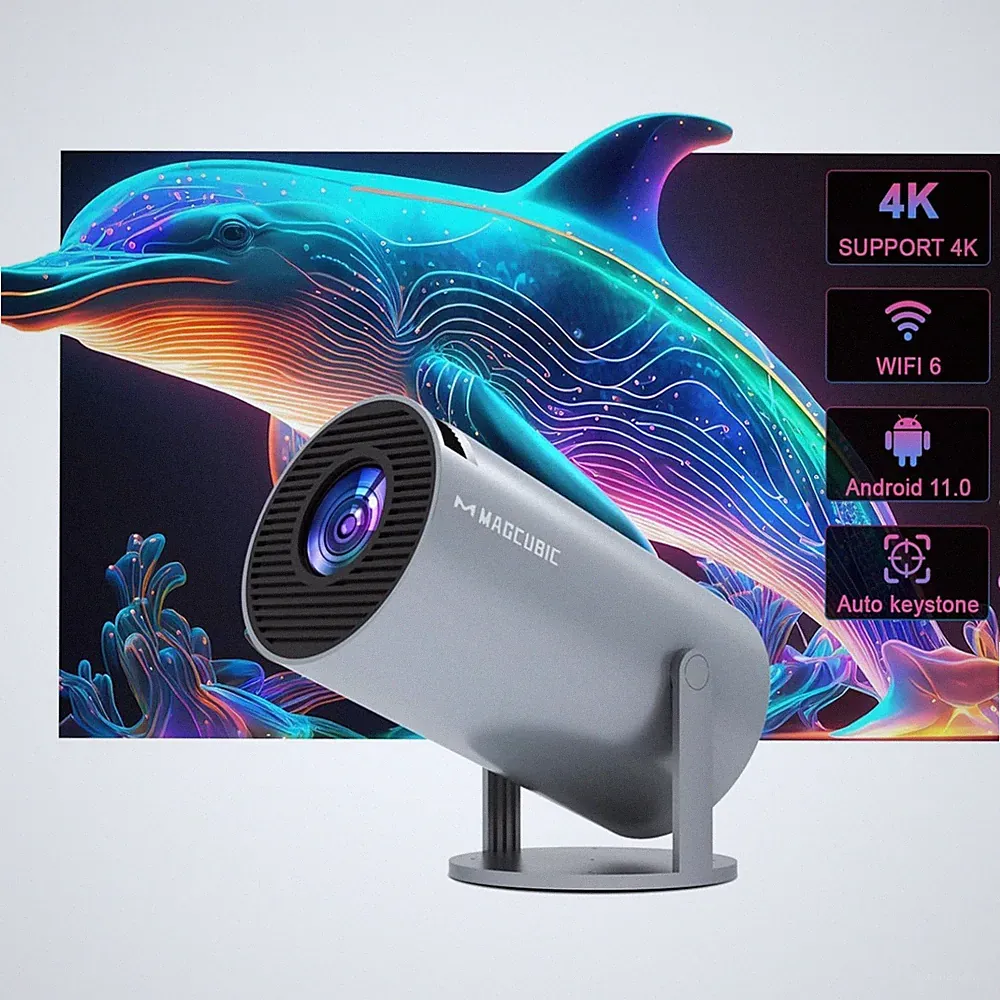 4K Mini Beamer Heimkino Projektor WiFi6 BT 5.4 130 Zoll Tragbar 200 ANSI