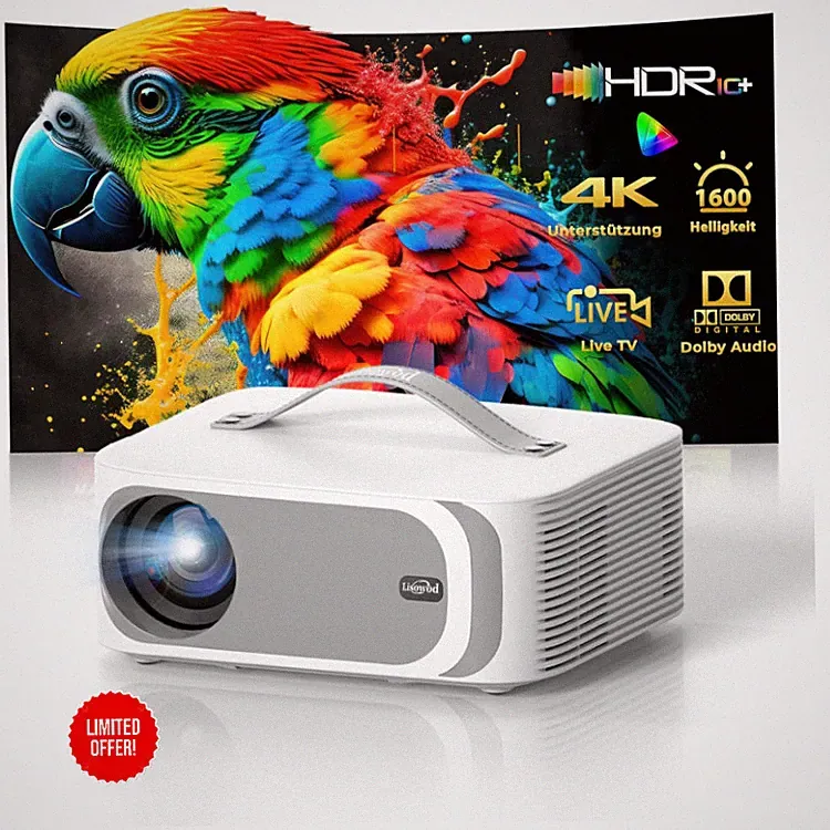 4K Mini Beamer mit eARC CEC Auto Fokus Trapezkorrektur Bluetooth 5 WiFi6