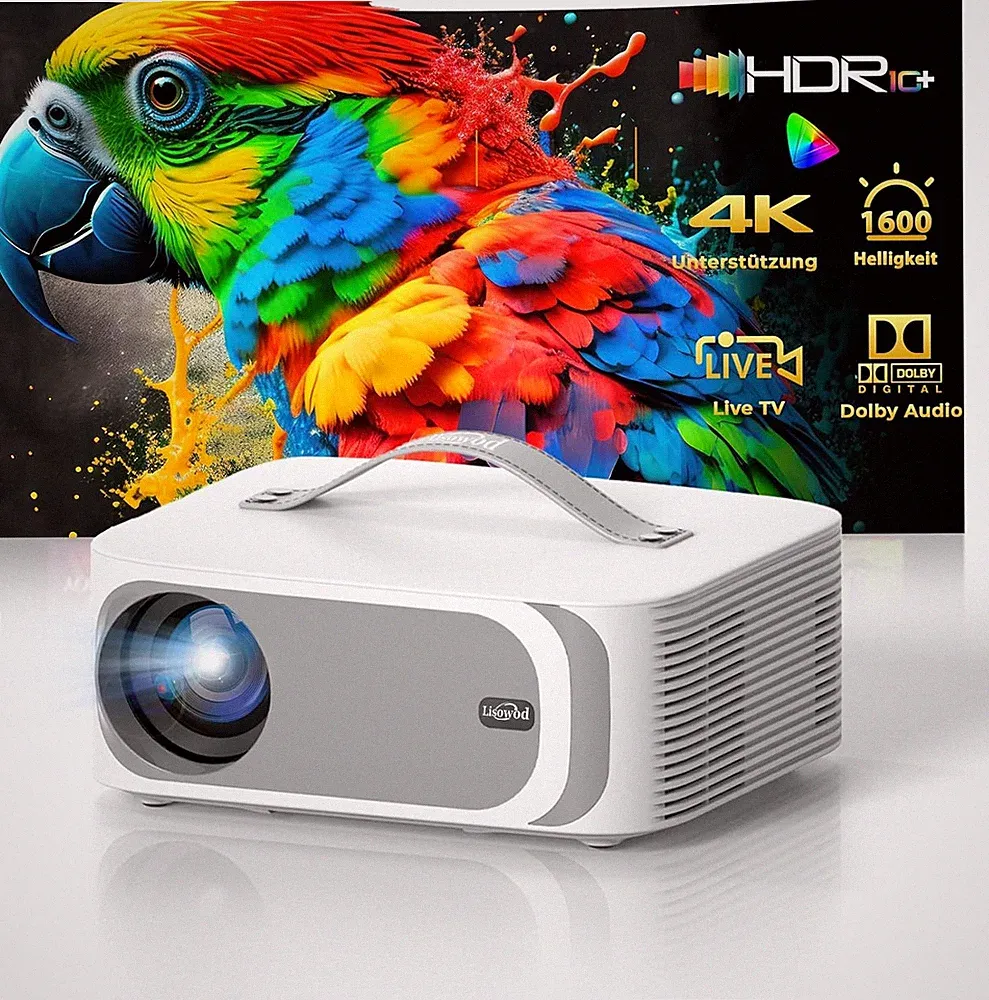 4K Mini Beamer mit HDR10 eARC CEC Auto Fokus Trapezkorrektur Bluetooth