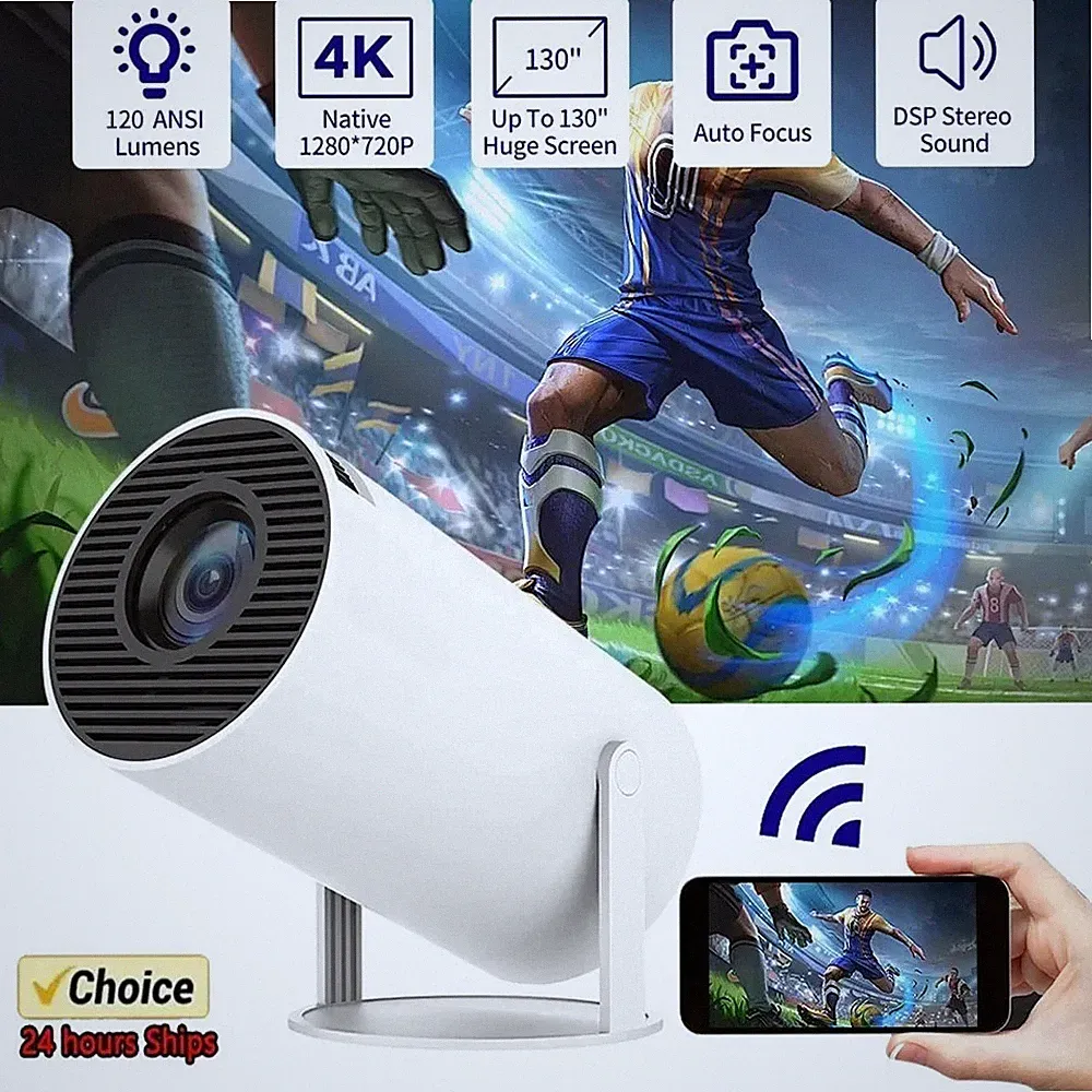 4K Mini HY300 Smart Projektor Android 14.0 WiFi LED TV Heimkino UK