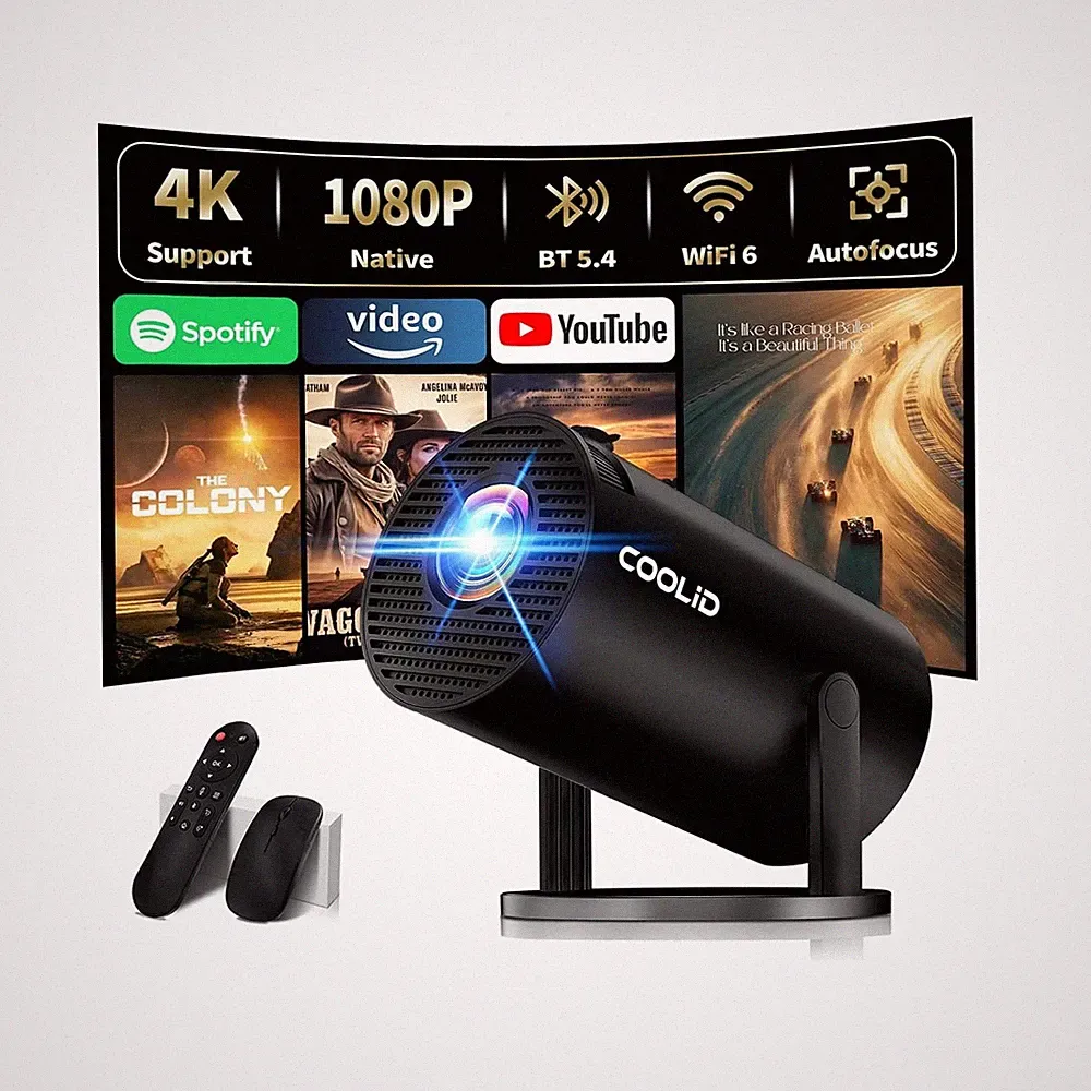 4K Mini Projektor 180 Drehung HDMI USB Bluetooth 5 WiFi 6