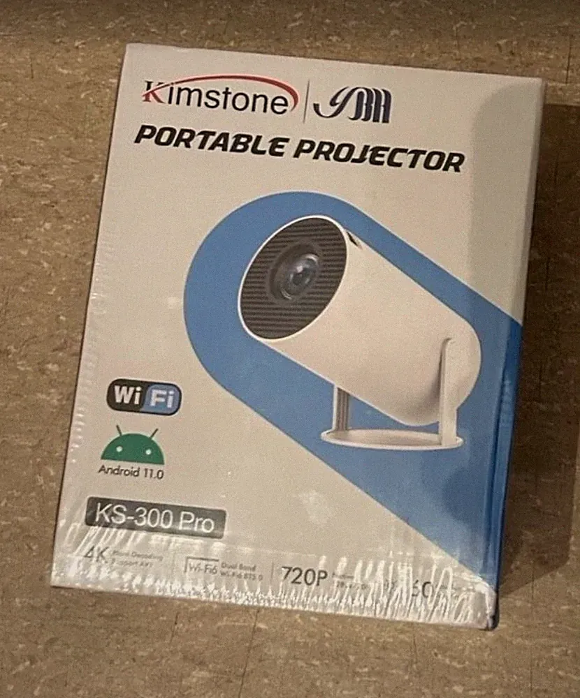 🎥 4K Projektor, 1080P Full HD Unterstützt | Horizontale Trapezkorrektur, Wifi 6