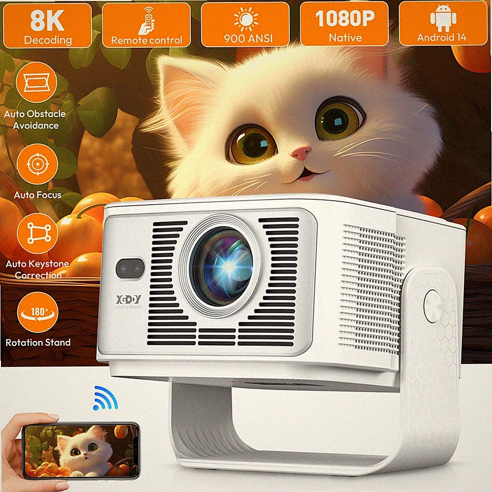 4K Projektor 12000Lms HD 1080P LED Heimkino Beamer WiFi 5G HDMI Multimediaplayer