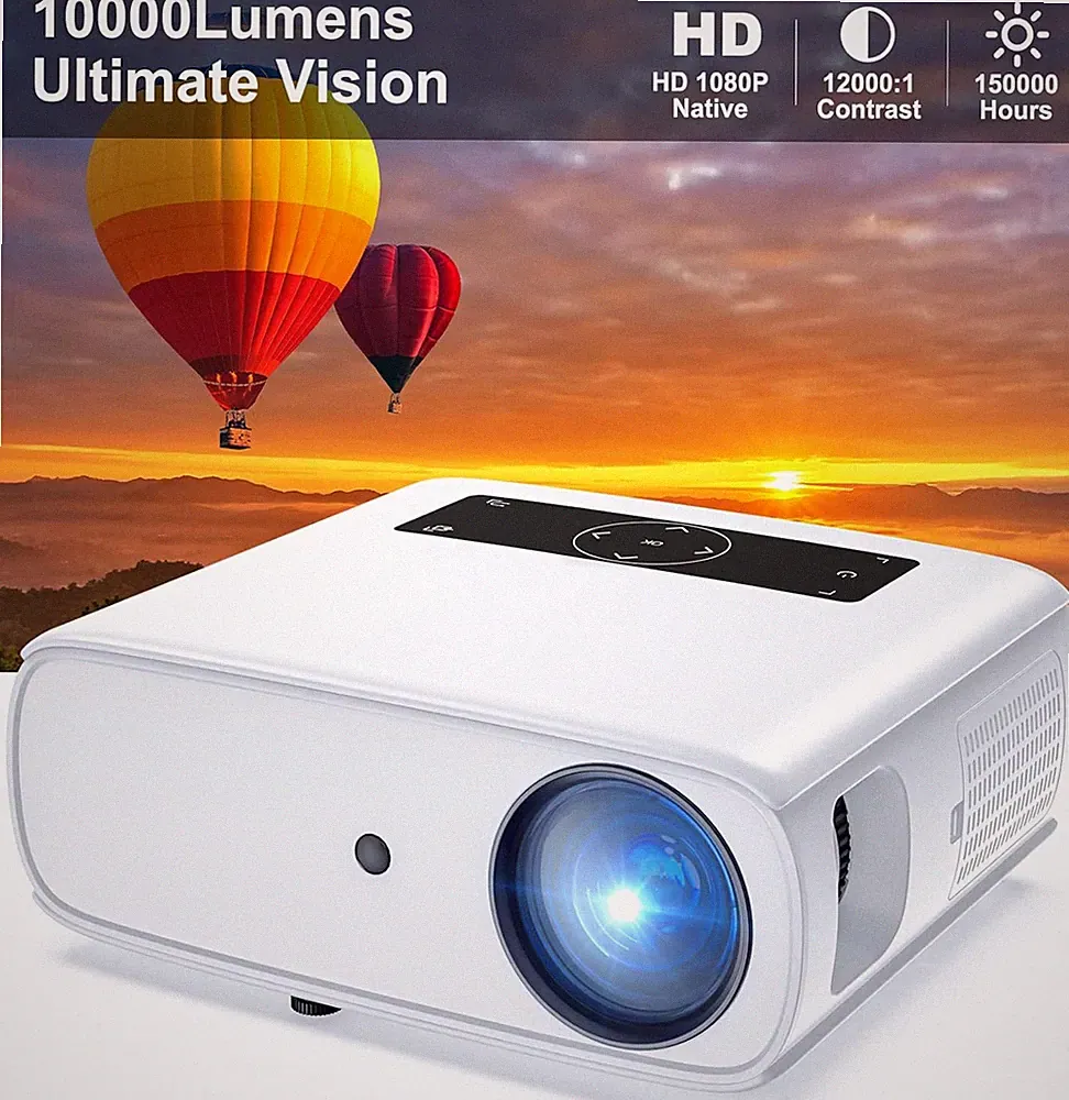4K Projektor 15000LMS 1080P Full HD Beamer WiFi LED Heimkino HDMI Bluetooth NEU
