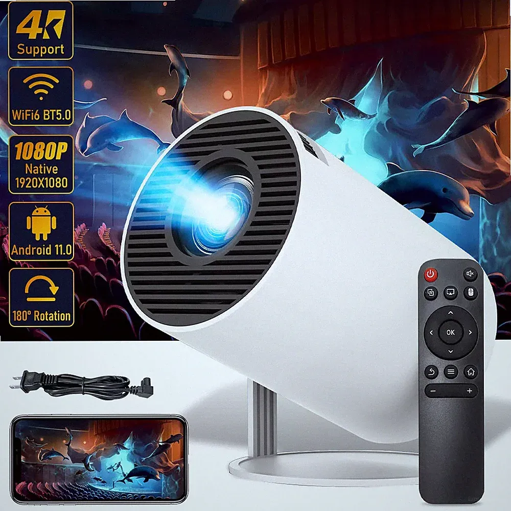 4K Projektor HD 20000LMS 1080P Beamer WiFi LCD Heimkino 270° HDMI USB Bluetooth