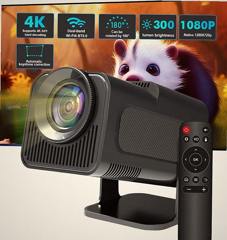 4K Projektor Smart HD LED WiFi 6 Bluetooth Android TV Büro Heimkino Mini Beamer