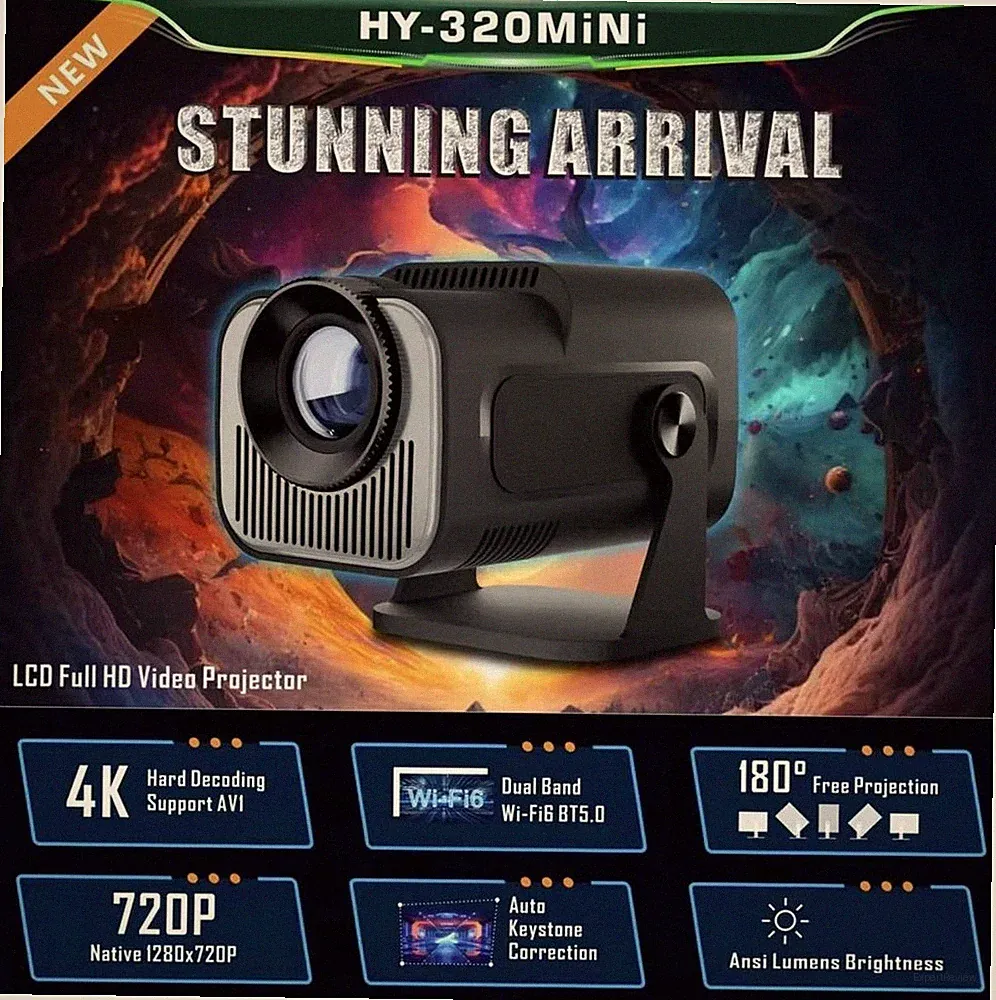 4K Projektor Smart HD LED WLAN 6 Bluetooth Android TV Mini-Projektor für Büro