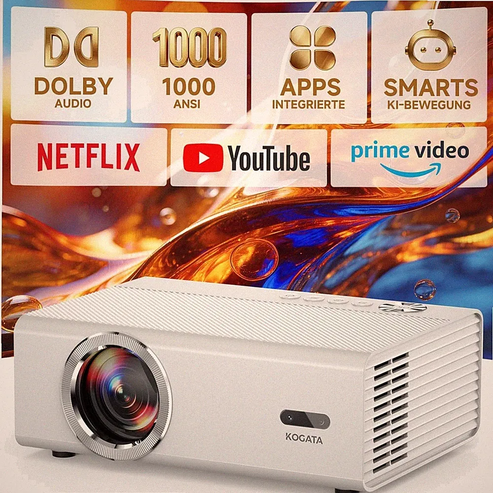 4K Projektor Smart WiFi Bluetooth Netflix Home Cinema Outdoor Beamer