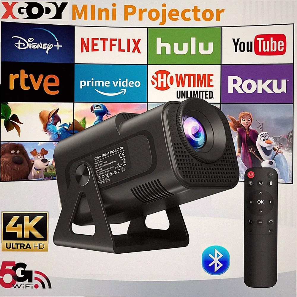 4K Smart Android Projektor UHD LED HDMI Heimkino Beamer 5G wifi Multimediaplayer