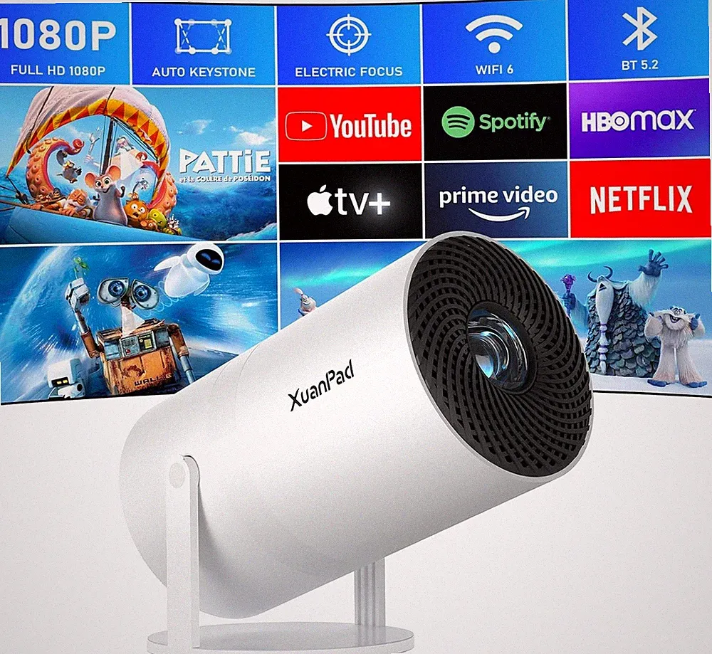 1080P Mini Beamer WiFi Bluetooth Netflix Unterstützung 16000L Elektrischer Fokus