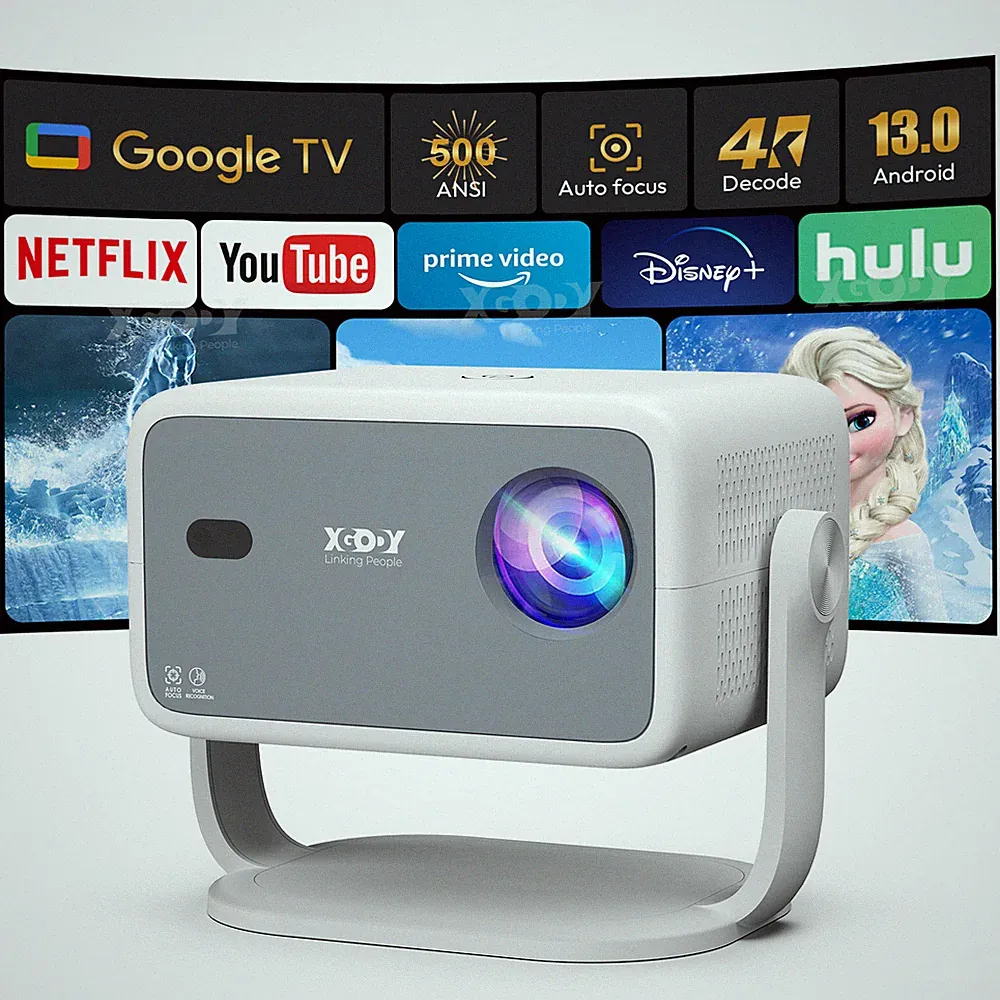 4K Smart Beamer Android Projektor UHD 500 ANSI Lumen LED HDMI Heimkino WLAN BT 5