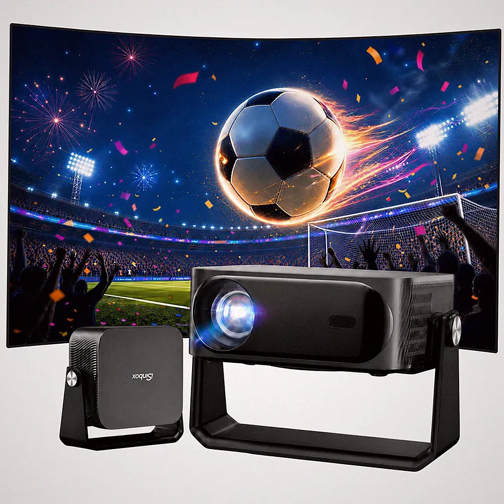4K Smart Beamer mit Netflix, iSinbox Tageslicht Autofokus & 6D Grey