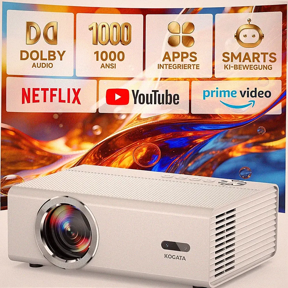 4K Smart Beamer mit WLAN Bluetooth KOGATA GC357 Projektor