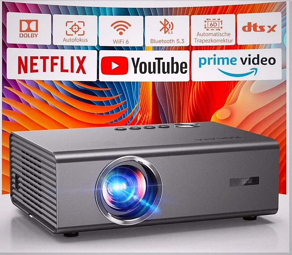 4K Smart Beamer Projektor kompatibel mit Netflix-App HDTV 1000 Lumen KOGATA