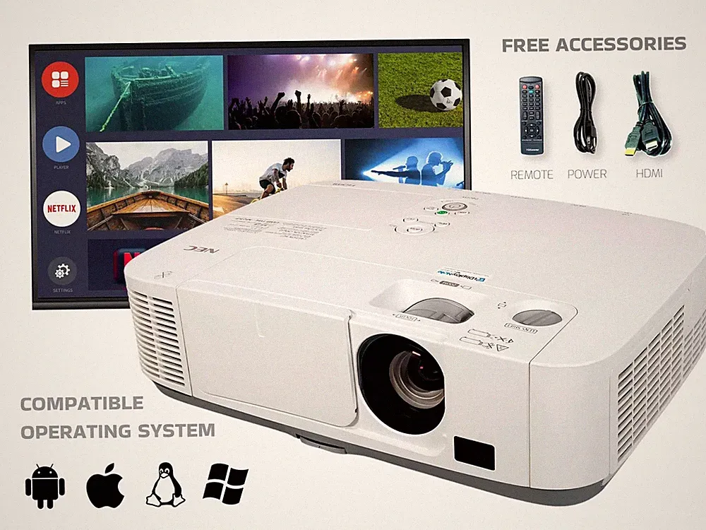 4K-Supported bis Zu 300 " Bild Heimkino Projektor W/Lautsprecher 1 Jahr