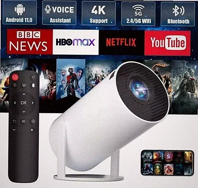 4K UHD LED Android Beamer 5G WiFi Mini Bluetooth Büro Heimkino USB