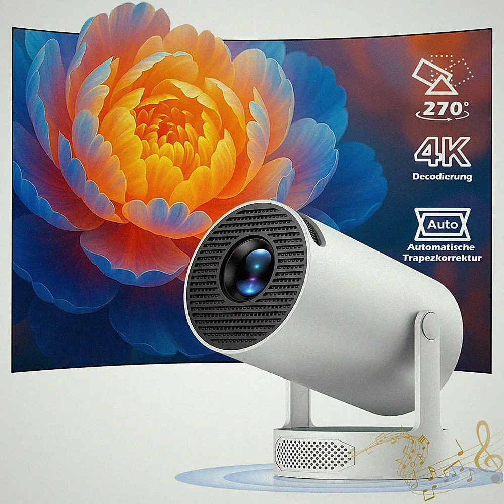 4K UHD LED Projektor Mini Beamer Heimkino 5G WiFi Bluetooth Android Taschenkino