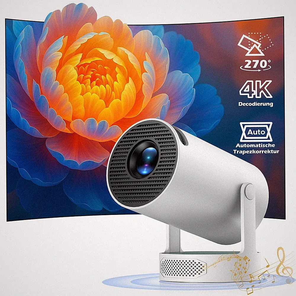 4K UHD LED Projektor Mini Beamer Heimkino 5G WiFi Bluetooth Android Taschenkino