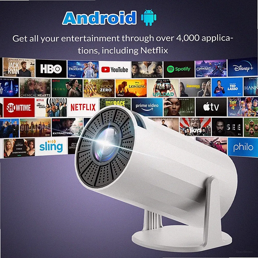 4K UHD Mini Beamer 1080P, 5G WLAN, Bluetooth, Android LED Heimkino Projektor