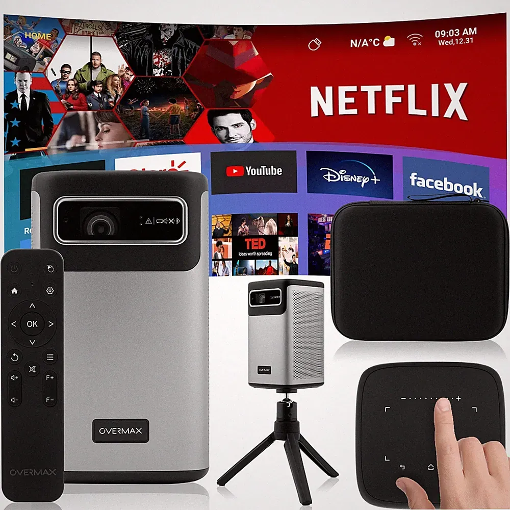 4K UHD Mini Beamer WiFi Heimkino Projektor LED Bluetooth Android