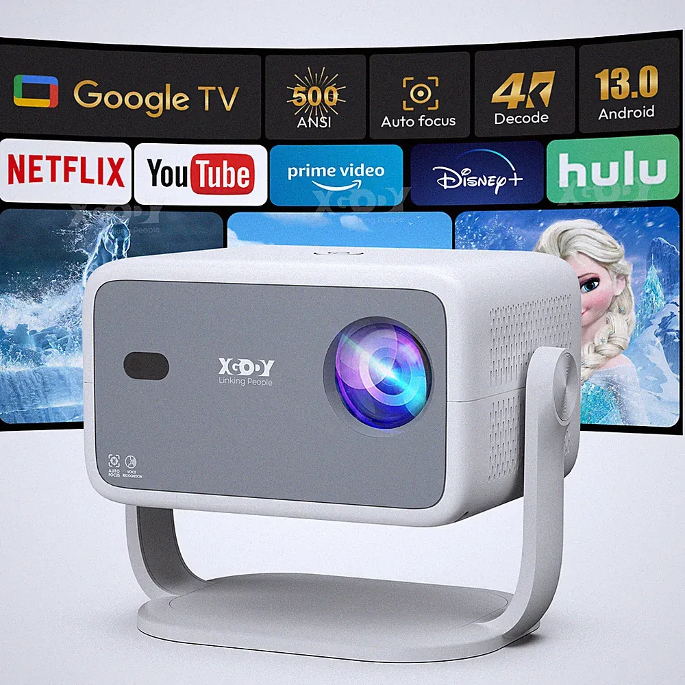 4K UHD Mini Smart Beamer 25000L WiFi Heimkino Projektor LED Bluetooth Android TV