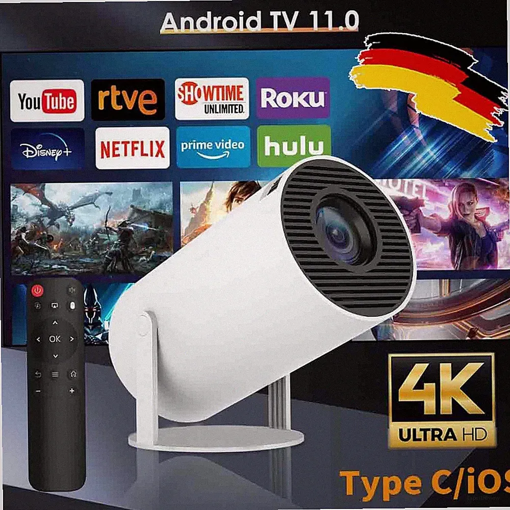 4K UHD Mini Smart Beamer 5G WiFi Heimkino Projektor LED Bluetooth Android DE