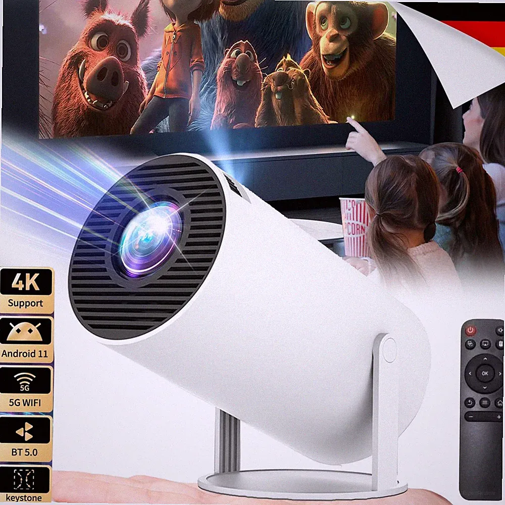 4K UHD Mini Smart Beamer 5G WiFi Heimkino Projektor LED für Bluetooth Android