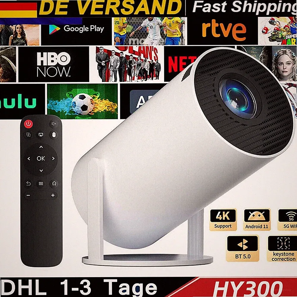 4K UHD Mini Smart Beamer 5G WiFi Heimkino Projektor LEDBluetooth Android 1080P