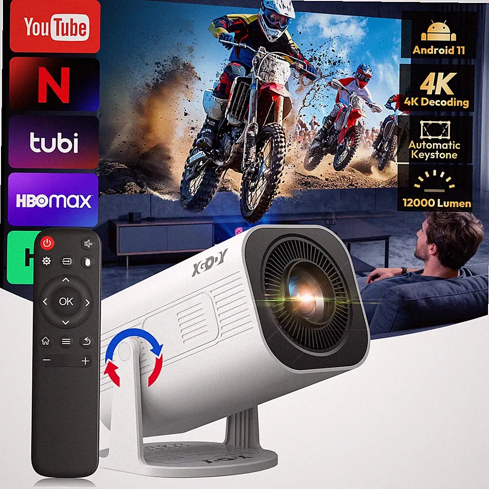 4K UHD Projektor 5G WiFi Bluetooth 1080P Android Beamer Heimkino Taschenkino USB