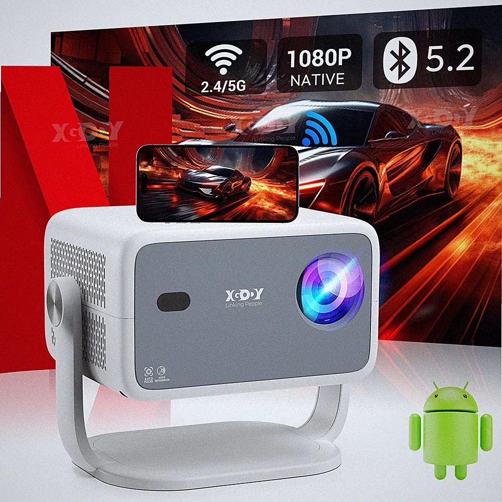 4K WLAN Projektor LCD Beamer 1080p HD Kino Handy LED Mini Heimprojektor Heimkino