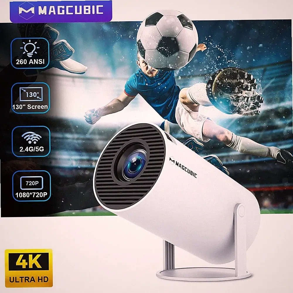 5G 4K Beamer Smart HD LED WiFi Bluetooth HDMI USB Android Heimkino HY300