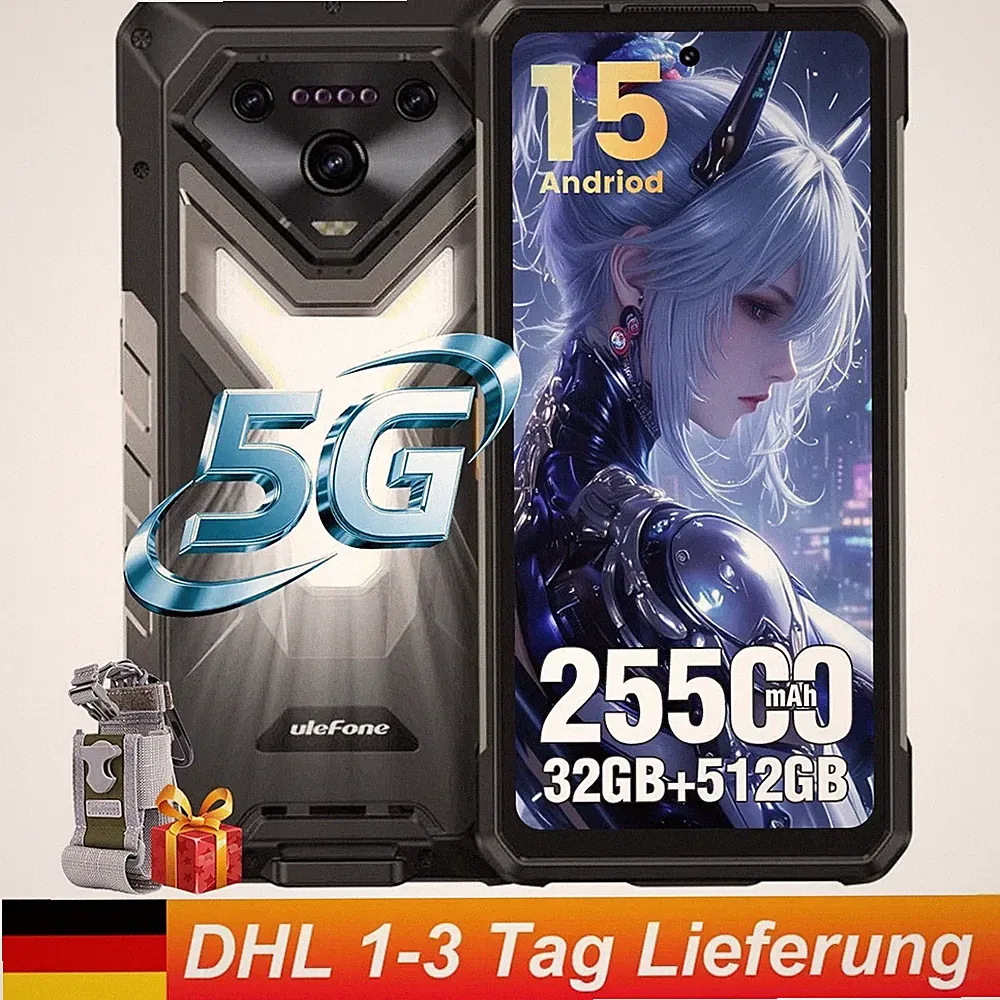 5G Ulefone Armor 34 Pro Android15 Outdoor Smartphone 512GB 64MP Nachtsicht Handy