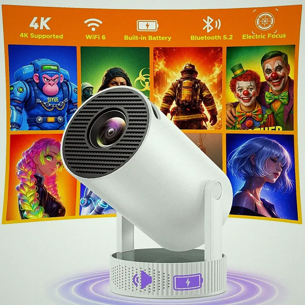 5G WiFi 4K Beamer Full HD 1080P LED Projektor Heimkino Bluetooth HDMI Android TV