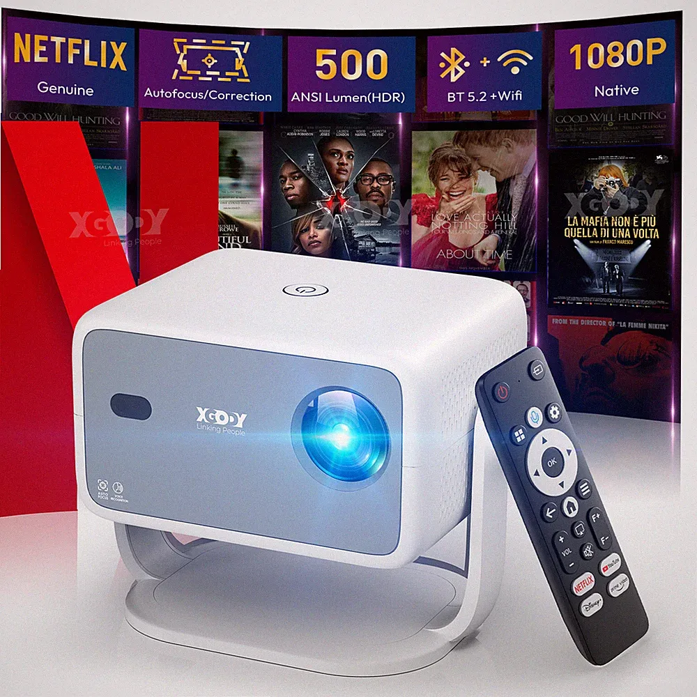 5G WiFi Projektor Netflix True 1080P 18000 Lumen LED Heimkino Beamer Bluetooth 5