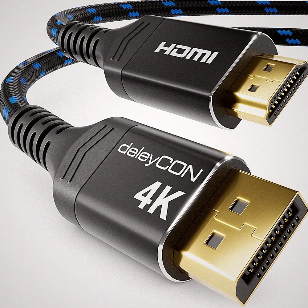 5m 4K DisplayPort zu HDMI Kabel 4K@60Hz Nylon Kabel Alu Stecker Monitor Beamer
