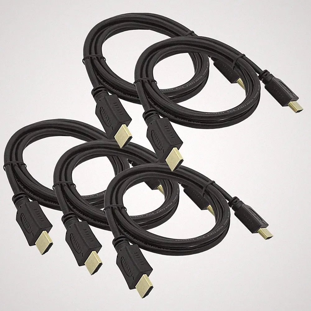 5x 1,5m HDMI Kabel 2160p HD 4K vergoldet Ethernet High Speed UHD 3D TV Sat Dolby